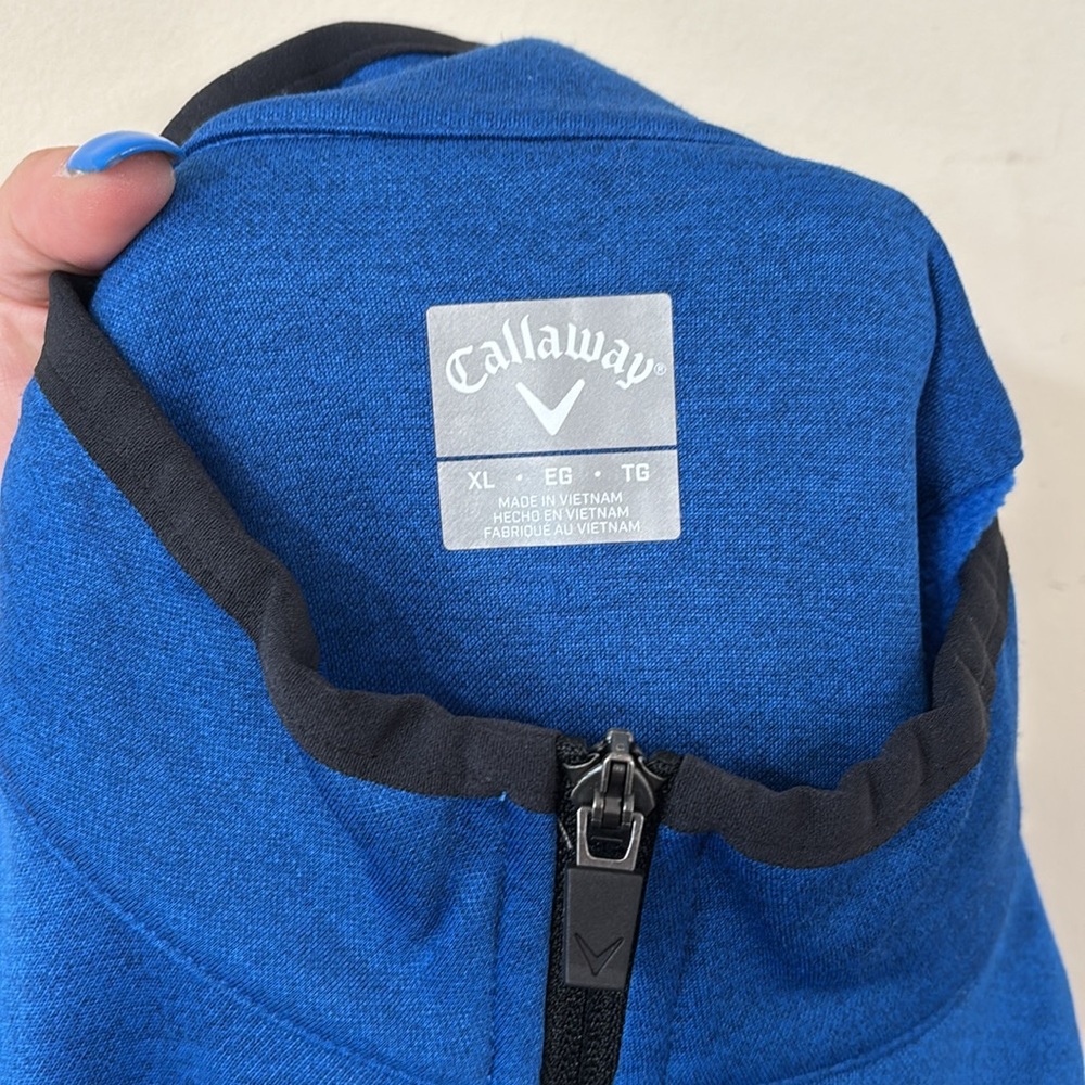 Callaway Men’s 1/4 Zip Tech Golf Fleece Olympian Bl Htr Blue Size XL - Picture 8 of 9